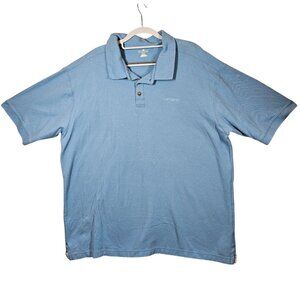 Carhartt Mens Polo Shirt 2XL Blue 100% Cotton Short Sleeve Classic Fit Casual